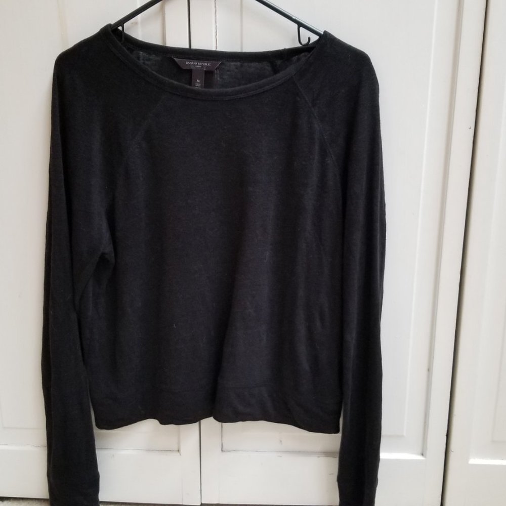 Banana Republic 2020 linen knit top - M - Black